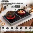 GIHETKUT Electric Cooktop,110V 3600W Stove top, 20 inch Countertop with 9 Power Levels,LED touch control,Overheat Protection,Child Safety Lock & Timer,touch control 2 burner Electric cooktop