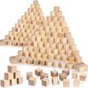 Barydat 300 Pcs 1 in Wooden Cubes, Unfinished Wooden Blocks for Crafting Natural Craft Wood Square Blank Cube for DIY Project Baby Showers