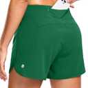 G Gradual Women's Running Shorts with Mesh Liner 3" Workout Athletic Shorts for Women with Phone Pockets (Green,M)