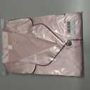 Womens Silk Satin Pajamas Set Short Sleeve Sleepwear Button Down Loungewear 2 Piece Pjs Shorts Set (Pink, L)