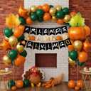 FriendsThanksgiving Decorations Party Supplies Friends Theme Party Banner Orange and Green Balloons Maple Leaf Star balloons for TV Show Fans Party Happy Friendsgiving Fall Thanksgiving Decorations