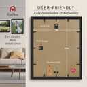 16x20 Picture Frame 2 Pack, Textured Black Solid Wood, Wall Gallery Poster Frame