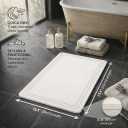 Stone Bath Mat Diatomaceous Earth Quick Drying Non-Slip Bathroom Mat Absorbent Diatomite Shower Mat, Durable & Easy to Clean, Modern, 23.6" x 15.3", (White - Linea), 1'3" x 1'11"