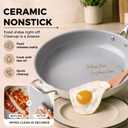 Kikcoin 14 INCH Ceramic Nonstick Deep Frying Pan with Lid, 6 QT Family Size