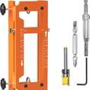 Door Hinge Jig, Aluminum Alloy Door Hinge Adjustment Tool Template Kit for Hinge Mortising from 2.5" to 5" Types of Square, 1/4", 5/8" Radiu, Door Hole Drilling Kit for Door Installation