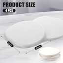 2 x Diatomaceous Earth Coasters Set of 4Cool Absorbent Quick-Dry Drink Coasters for Desks, Cute Modern Stone Design with Stylish White Aesthetic (4, White)