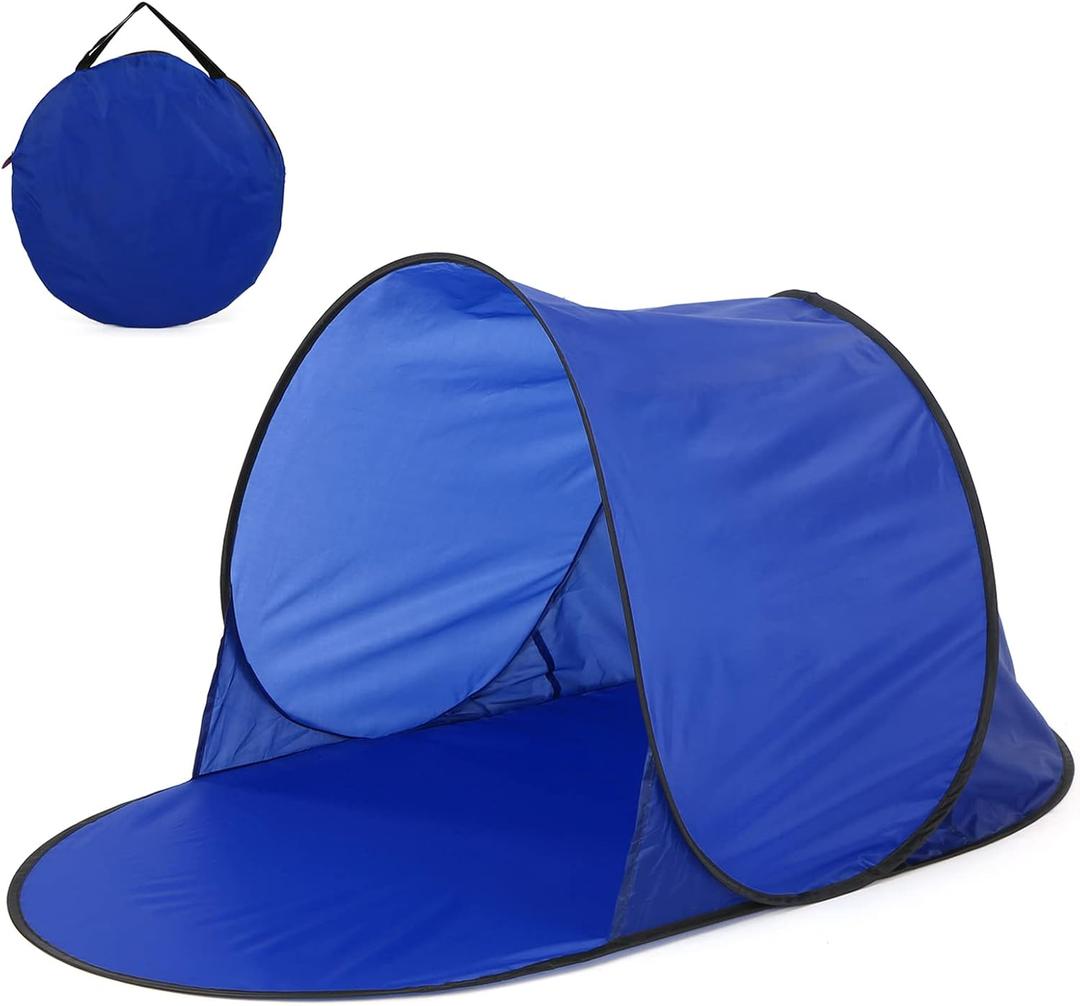 Automatic Pop Up Beach Tent Outdoor Camping Portable Tent Sea Summer Sun Shelter Anti UV Water-Resistant Tents with Storage Bag (Blue)