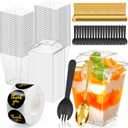 260 Pcs 5oz Clear Plastic Dessert Cups with Lids & Spoons  BPA-Free Mini Parfait Cups for Mousse, Yogurt, Ice Cream, Pudding  20 Extra Forks, Reusable or Disposable