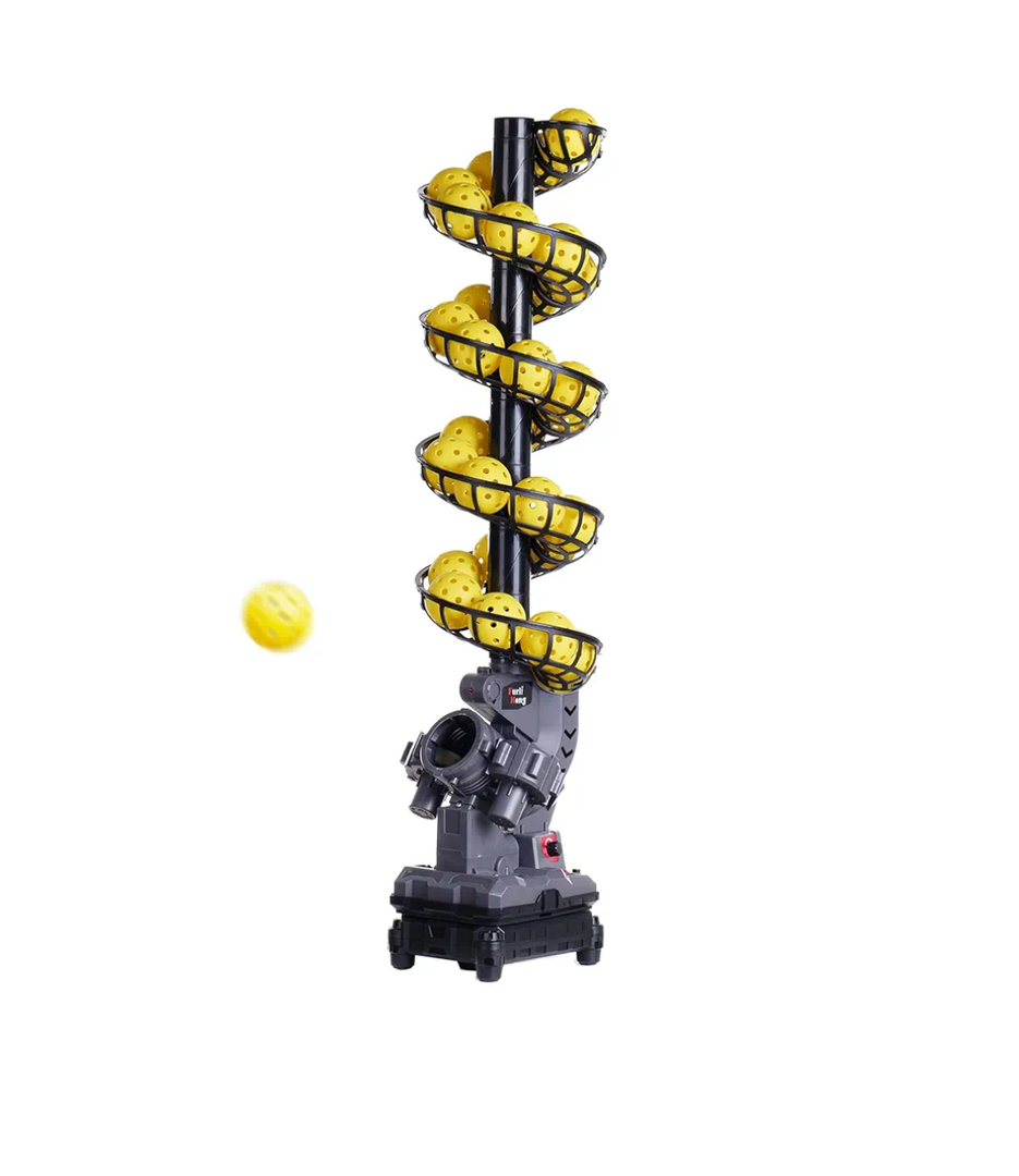 3806PBH Pickleball Machine with Oscillating Base, Adjustable Speed, Auto Swing Launch Port, Battery/AC Powered, Suitable for All Skill Levels