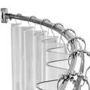 AmazerBath 20-84 Inches Arched Curved Shower Curtain Rod, Heavy Duty Shower Rod Rust Proof Bathroom Curtain Rod, Adjustable Telescoping Design Easy Segmented Installation, Need to Drill, Chrome