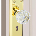 Door Knob Interior, Antique Door Knob, VAntique Bifold Door Knobs Replacement, Fits 1-3/8"- 1-3/4" Interior Doors, Gold/Polished Brass Glass Ball Handle(Without Keys and Locks)