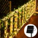 Brightown Solar Fairy Lights Outdoor, 2 Packs Total 66Ft Solar String Lights with Ivy, Plant Vine for Camping Outside Garden Yard Fence Wall