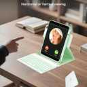 Senyoson Keyboard Case for iPad 7th/8th/9th Generation 10.2'' 2019/2020/2021, 360 Rotatable Magnetic Keyboard Case with Pencil Holder Groove, 7 Color Backlit Wireless Detachable Keyboard (Green)