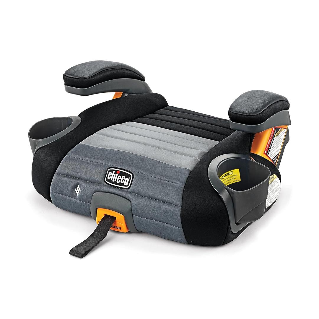 Chicco GoFit ClearTex Plus Backless Booster Car Seat, Latch Attachment, Quick-Release Latch Removal, Portable Car Booster Seat for Children at Least 4 Years Old and 40-110 lbs, Obsidian/Black, Manufacturing Date: 09/2025, Expiry: 09/2033