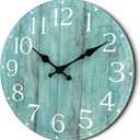 HYLANDA 14 Inch Teal Wall Clock - Silent, Non-Ticking, Battery Operated, Decorative, Unisex (B-teal)