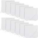 12 Pack Muslin Burp Cloths - Large 20" x 10", Ultra Absorbent 100% Cotton for Baby Drool and Messes - Soft, Gentle Baby Burp Rag for Boys & Girls -White