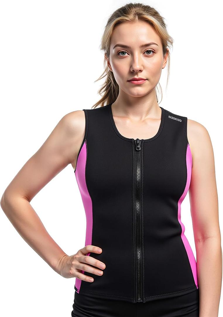 Wetsuit Vest for Men Women, 3mm Front Zipper Neoprene Wet Suit Top Sleeveless Jacket for Scuba Diving Kayaking Surfing Swimming, Large 