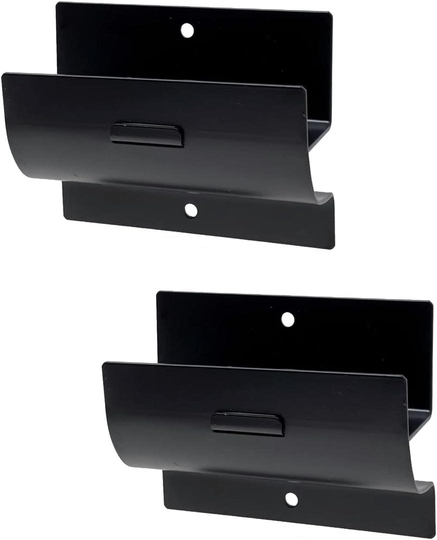 Tetra-Teknica GMH-01-2P 4-in Steel Wall Mount Ladder and Wheelbarrow Hanger, Matte Black, Pack of 2