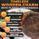 Plastic Chargers for Dinner Plates Set of 4 - Large 13" Round Design -Colorfast and Elegant, Suitable for Dinner Settings, Weddings | Summer Table Decor, Great Gifts for Mom, Faux Wood Charger Plates