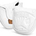Golf Putter Covers White Poker Mallet Putter Headcover Blade Putter Cover Leather Golf Head Covers with Magnetic Closure for Most Brand