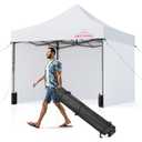 Benass 10x10 Heavy Duty Commercial Pop Up Canopy, Silver White