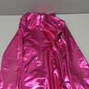 ABAFIP Women Metallic Liquid Shiny Long Sleeve Gymnastic Ballet Dance Leotard Bodysuit Faux Leather Stage Dancewear Costume (Medium, Hot Pink)