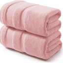 REDKISS 100% Cotton Bath Towels Set of 2, Extra Large Bath Sheets 35 X 70 Inches, 800 GSM, Quick Dry, Ultra Soft & Super Absorbent Bathroom Towel Sets for Bathroom, Gym, Spa, Pool & Hotel, Pink