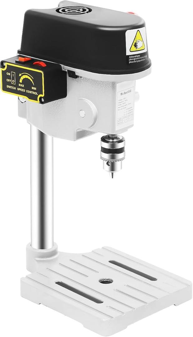 3-Speed Benchtop Drill Press, Electric Bench Wood Drilling Machine for DIY Creation, Small and Precise Work Like Jewelry Making Woodworking Metal Drilling Machine 110V
