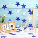 Patelai Glitter Star Garland Banner 2026 Graduation Decor 130 Feet Star Hanging Banner Twinkle Backdrop for Party Birthday Classroom Wedding Supplies(Ocean Blue, Glitter Silver)