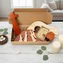 Easter Decorations for Home, He is Risen Decor, Empty Tomb Resurrection Scene Wooden Display, 7 Piece Set Christian Easter Gift for Men Women Kid, Faith-Based Religious Tabletop Decor