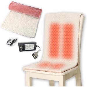 Heated Pad for Office Chair, USB Heated Seat Cushion, 5 Timer Setting & 5 Temperature Settings, Fast Heat Machine Washable Heating Pad for Back Neck Shoulder Pain Relief, 39x15in (Pink)
