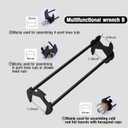 2pcs Basin Wrench Multifunctional Sink Wrench 7 Sizes Faucet Tool Four-jaw Hex Spanner Universal Plumbers Tool for Tight Spaces Kitchen Bathroom Home