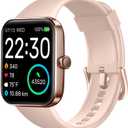 SKG Smart Watch for Women, Fitness Tracker with 5ATM Swimming Waterproof, Sleep Monitor, 1.7'' Touch Screen Smartwatch Fitness Watch for Android-iPhone iOS,V7 Pink