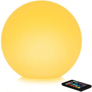 12-in Solar Garden Globe Light Outdoor, Solar Glowing Ball Light w/Remote, 16 RGB Color Changing Waterproof Large Outdoor Orb Lamp, Landscape Lighting Mood Lamp w/Ground Stake for Patio Yard Lawn Path