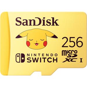 SANDISK 256GB microSDXC Card Licensed for Nintendo Switch, Pokmon Edition, Pikachu, Made for Nintendo-Switch, OLED, and Lite - SDSQXAO-256G-GN6Z