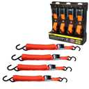 Cargoloc Premium Ratchet Tie Downs - 4 Pk - 8 Ft - 500 Lbs Load Cap - 1,500 Lbs Break Strength - Cargo Straps for Moving Appliances, Lawn Equipment, Motorcycles