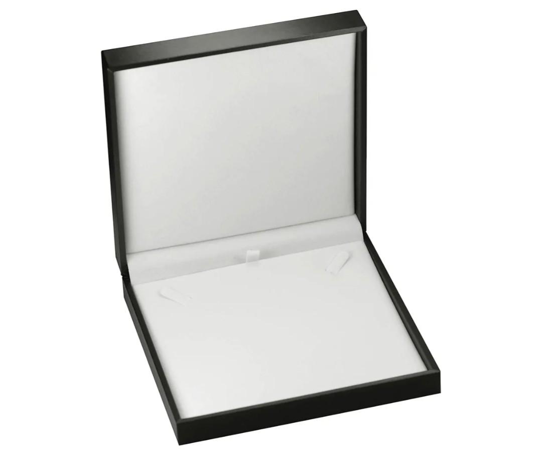 Black Color Big Necklace Chain Gift Box Luxury Soft Touch PU Leather Material Necklace Storage Box Size 6.42"(W)*6.42〞(D)*1.57〞(H)