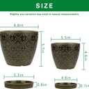 Docrin Dark Green Ceramic Planter Set - 6.6"+5.5" Indoor Outdoor Pots with Drainage Holes & Saucers for Home Office Decor