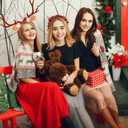 2 x Christmas Deer Antlers Headband With Bow, Reindeer Antlers Hair Accessories for Women, Christmas Cosplay Costume Party