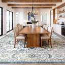 10x14 Area Rug for Living Room,Washable Carpet Blue Grey/Beige