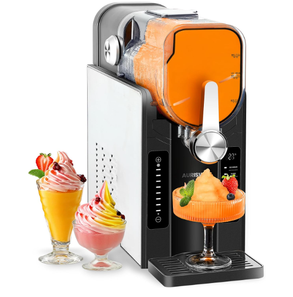 Slushie Machine No Ice Needed: Soft Serve Ice Cream Machine,Slushy Machine for Home with 6 Preset Programs, Quiet Operation, LED Display, Auto-Clean,Perfect for Milkshakes, Margarita Smoothie, Frappés