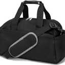 14 inch Small Gym Bag for Women & Men, Mini Duffel Bag for Travel Sports Lightweight Carry On Bag, Black