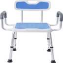 King Mills Plus Size Extra Wide Shower Chair for Elderly and Disabled with Anti-Slip Pads, Silla para Bao Adulto Mayor, Ideal for Seniors, Big & Tall Person. 150kg Weight Capacity.
