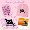 Cat Lover Gifts for Women, Cute Cat Beanie Hat and Funny Socks, Christmas Stocking Stuffers for Mom (Pink)