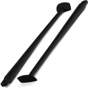 IMPRESA Silicone Blender Spatula & Jar Scraper - Extra Long Reach Blender Spatula - Under-Blade Food Processor Scraper - 14 Inch, Pack of 2, Black