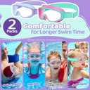Vvinca Kids Goggles with Comfort Fabric Strap, Kids Swim Goggles Wide View Anti-Fog/UV No Leaking Swimming Goggles for 3-14
