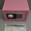 PATRON small safe box with key，mini safe for money，small coin safes for home with code，0.236 Cubic Feet Pink