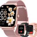 Smart Watch for Women Fitness Tracker: Rose Gold Bluetooth Make Answer Call Digital Mens Watches Waterproof Run Smartwatch Android Phone iPhone Samsung Compatible Sleep Heart Rate Monitor Pedometer