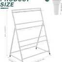 Asee'm Flower Display Stand with Buckets, 3 Layer Metal Flower Bar Stand, Heavy Duty Flowers Cart Display with Wheels Moving Plant Bouquet Shelf for Indoor Outdoor Patio Decor Terrace Wedding White