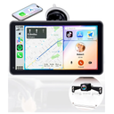 15-Mins Easy Setup Plug-Play Portable Carplay Screen: 7-inch HD 1080P with Backup Camera Supports Both Apple CarPlay & Android Auto - No Dashboard Removal Upgrade for Older Cars